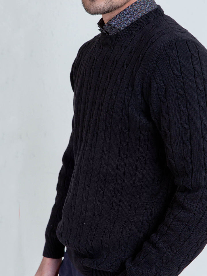 Classic Cable Knit Crew Neck Sweater Brumano Pakistan