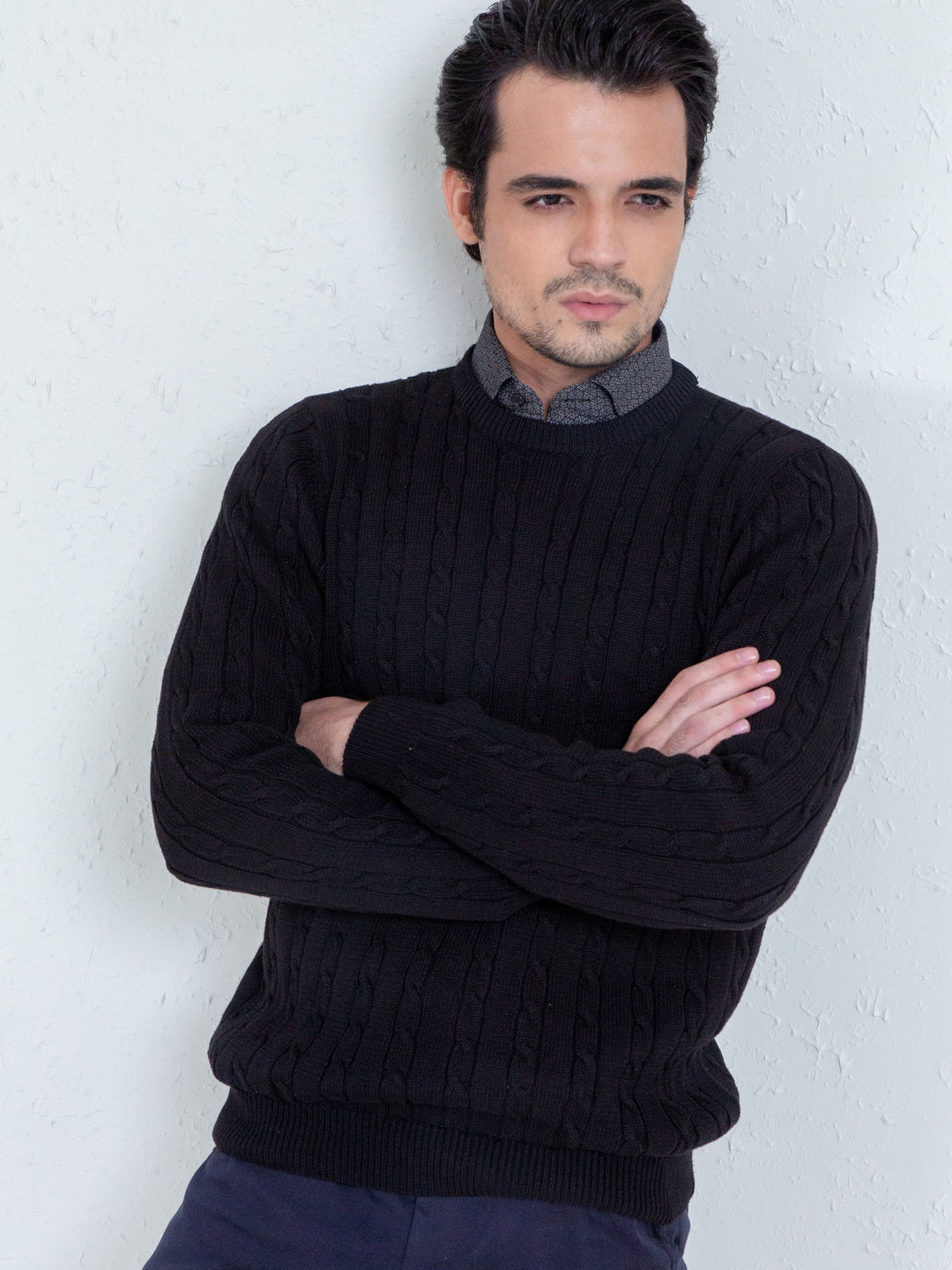 Classic Cable Knit Crew Neck Sweater Brumano Pakistan