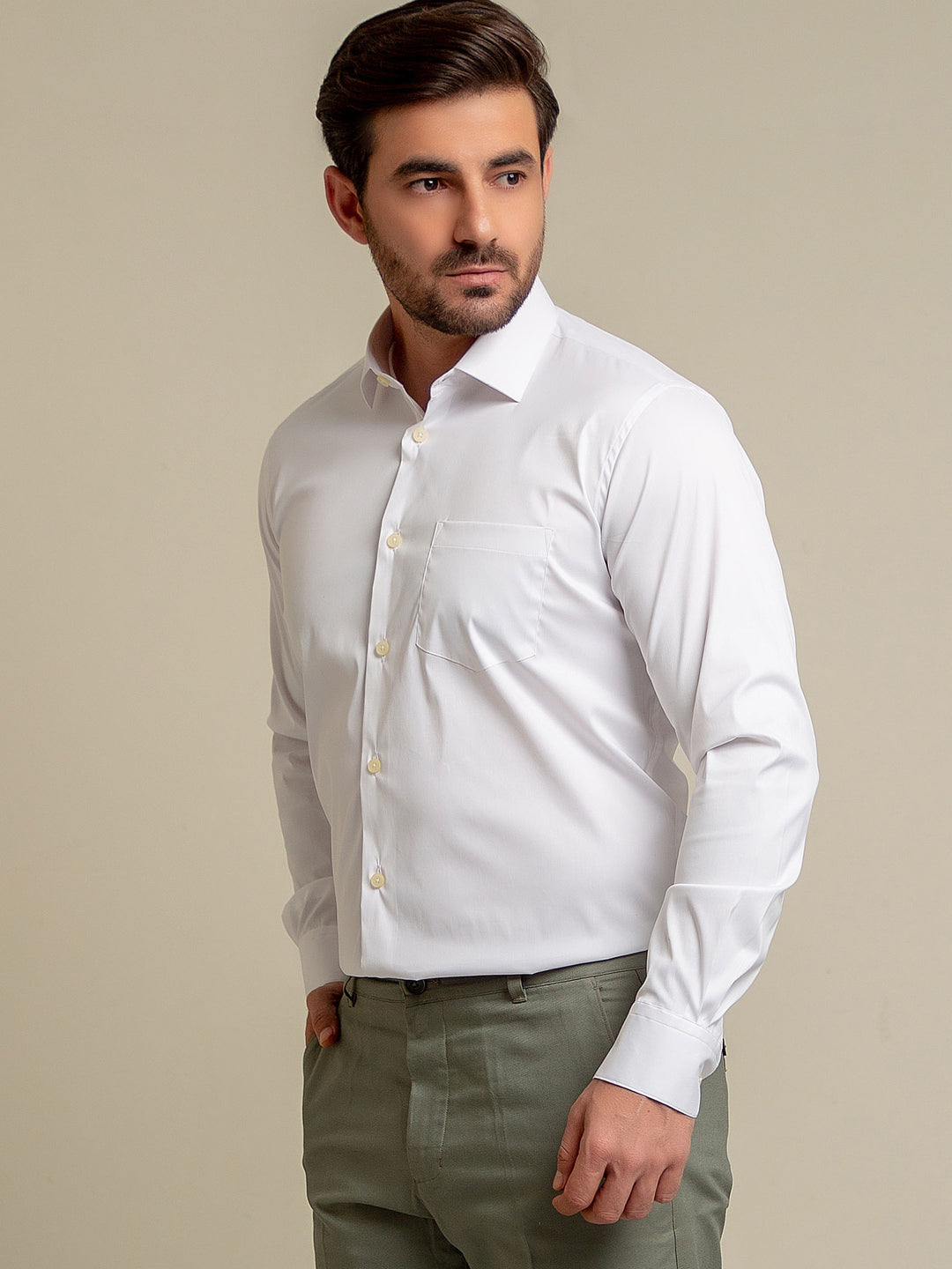Classic White Satin Shirt Brumano Pakistan