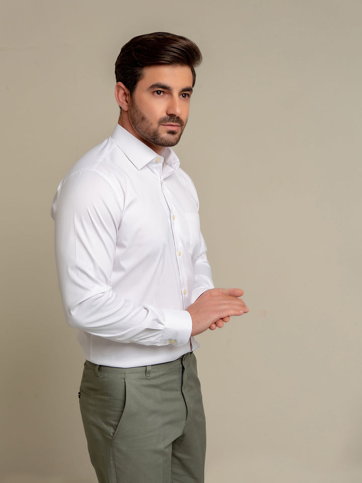 Classic White Satin Shirt Brumano Pakistan