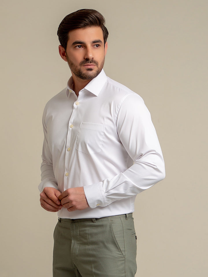 Classic White Satin Shirt Brumano Pakistan