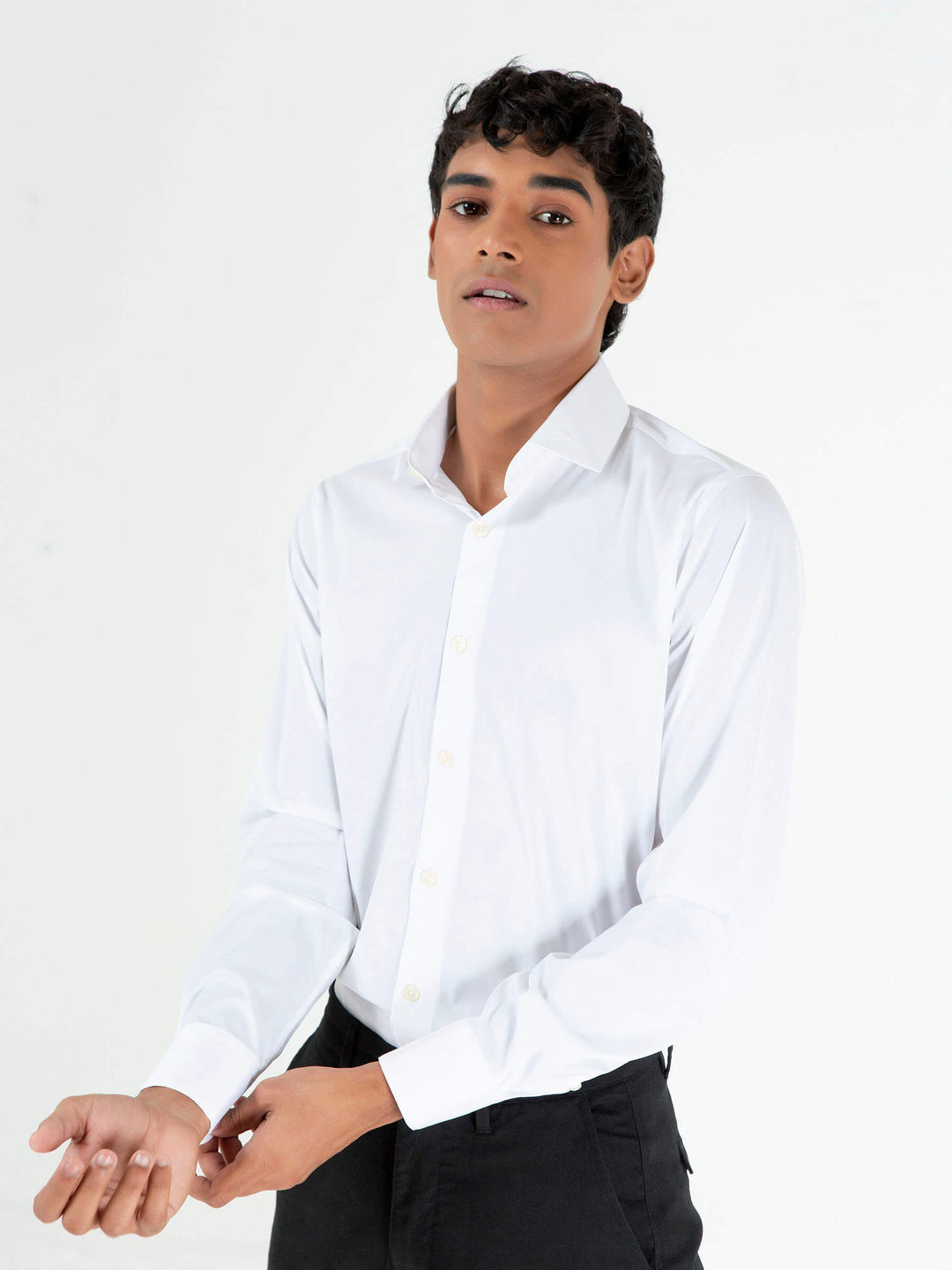 Classic White Satin Shirt Brumano Pakistan