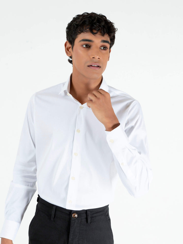 Classic White Satin Shirt Brumano Pakistan