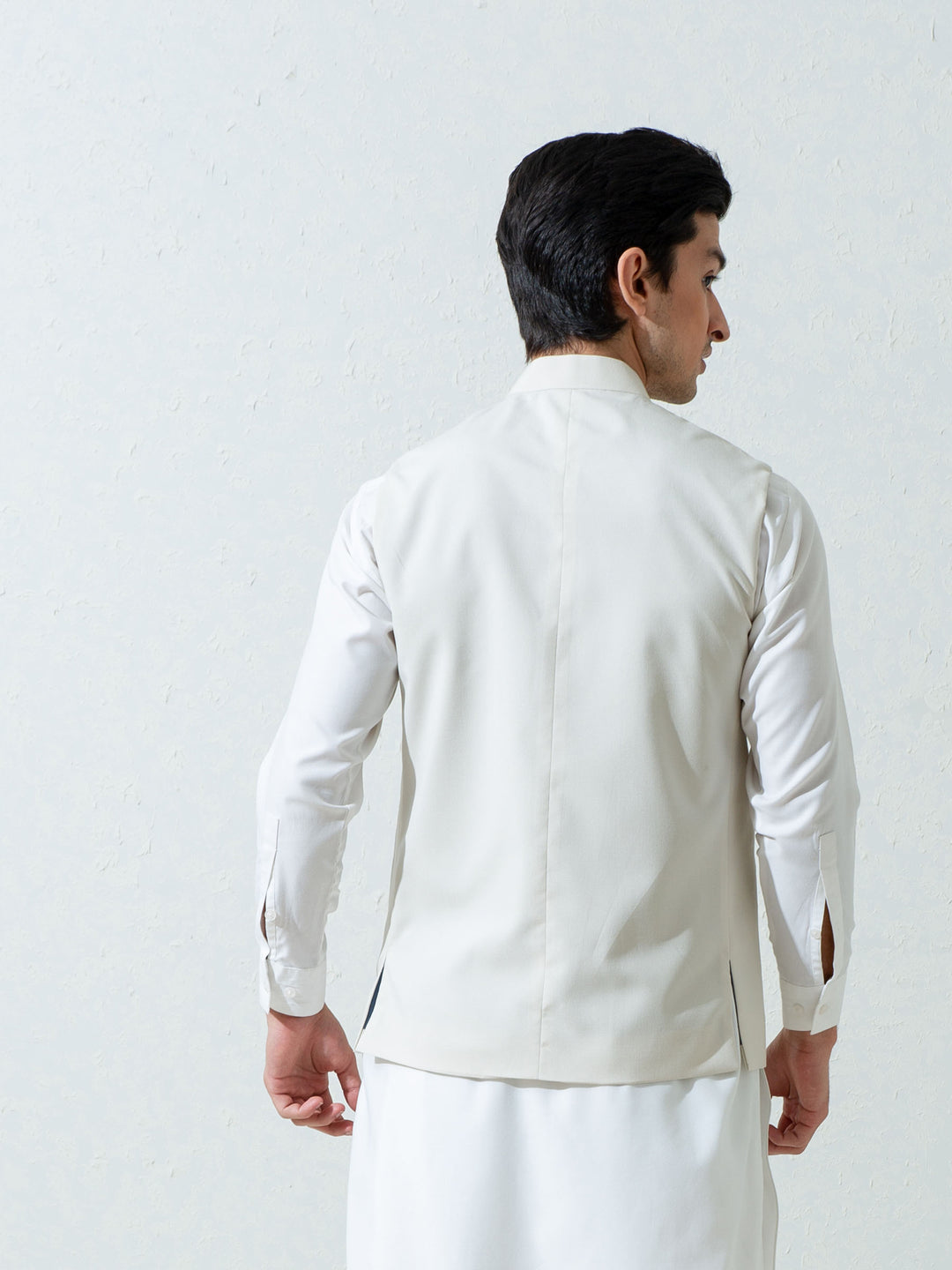 Cream Formal Twill Waistcoat Brumano Pakistan