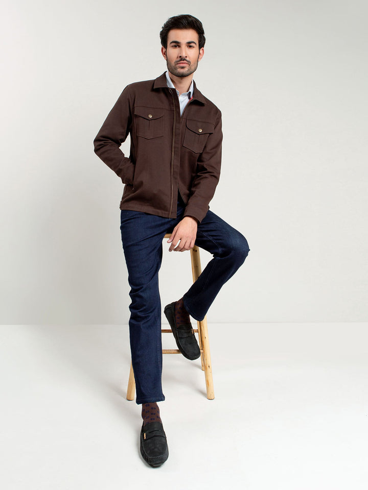 Dark Brown Casual Jacket Brumano Pakistan