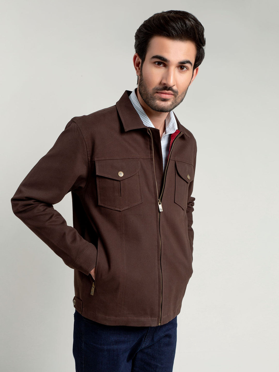 Dark Brown Casual Jacket Brumano Pakistan