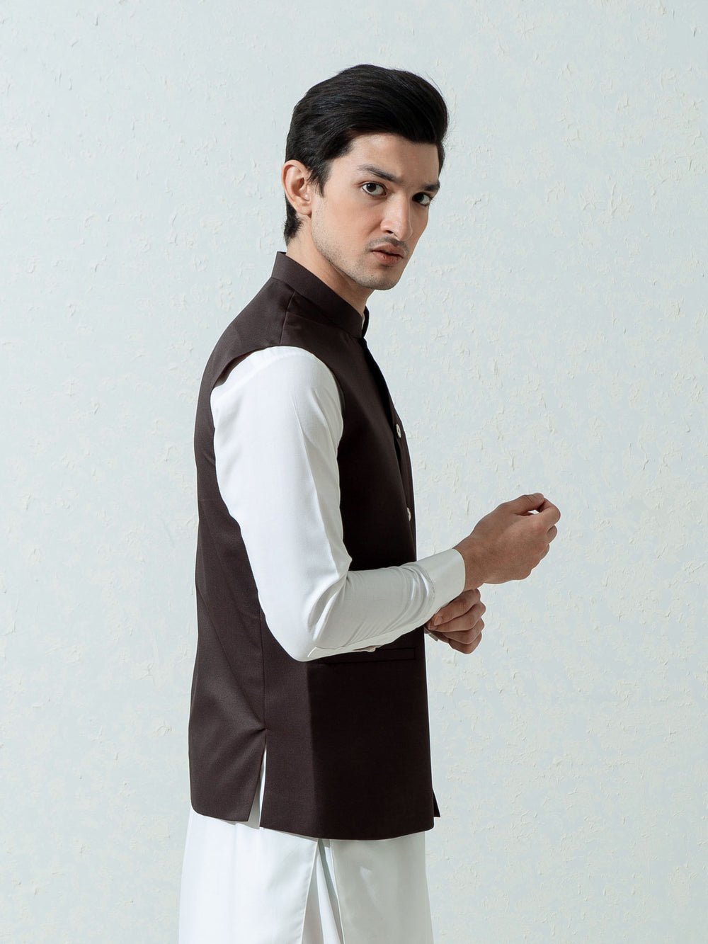 Dark Brown Formal Twill Waistcoat
