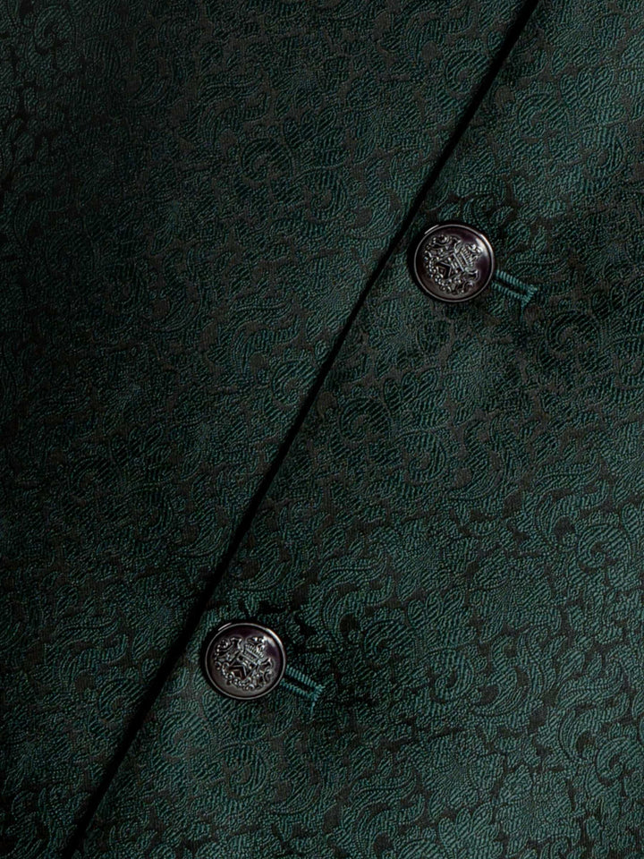 Dark Green Jacquard Waistcoat Brumano Pakistan