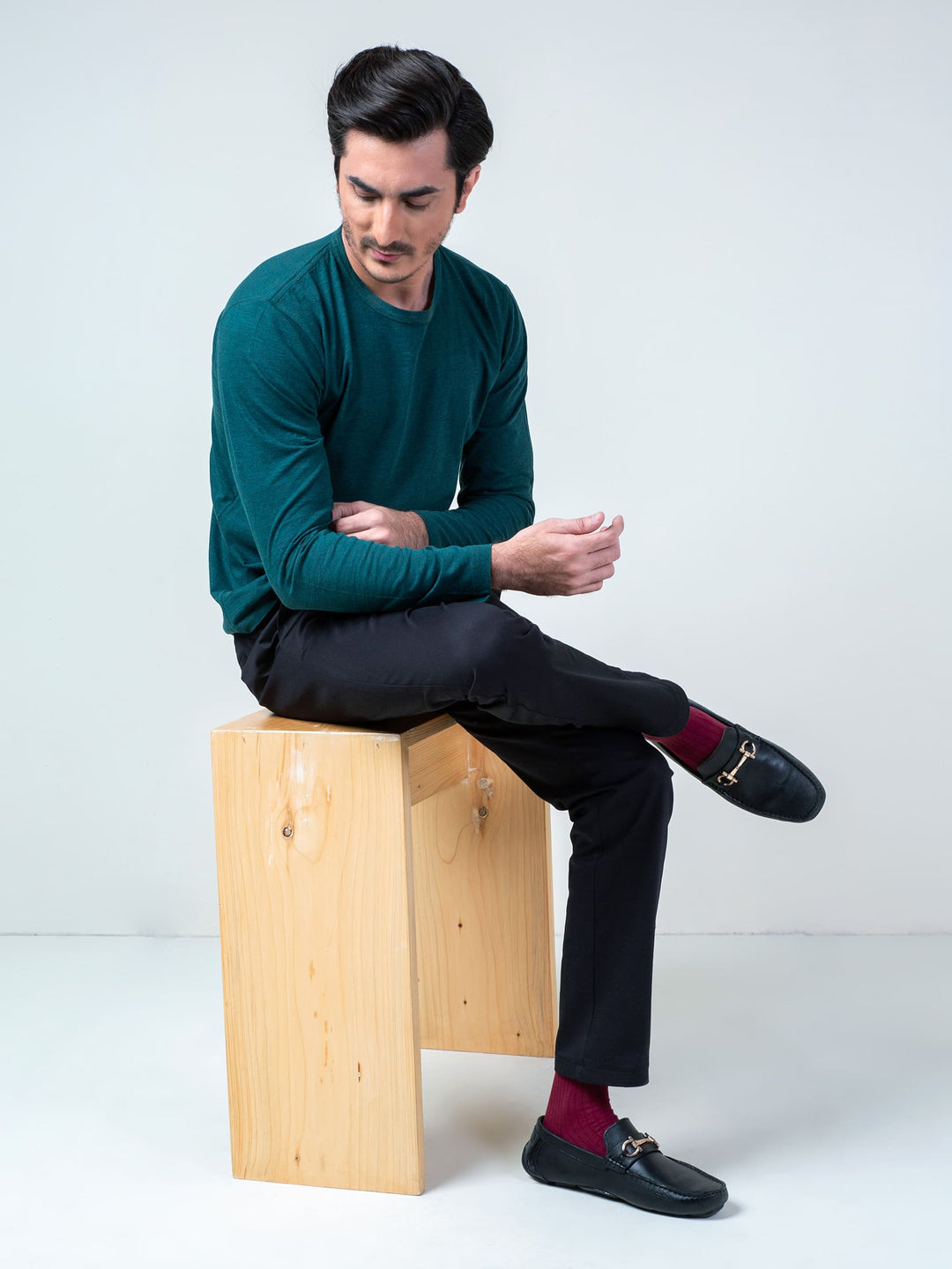 Dark Green Long Sleeve T-Shirt Brumano Pakistan