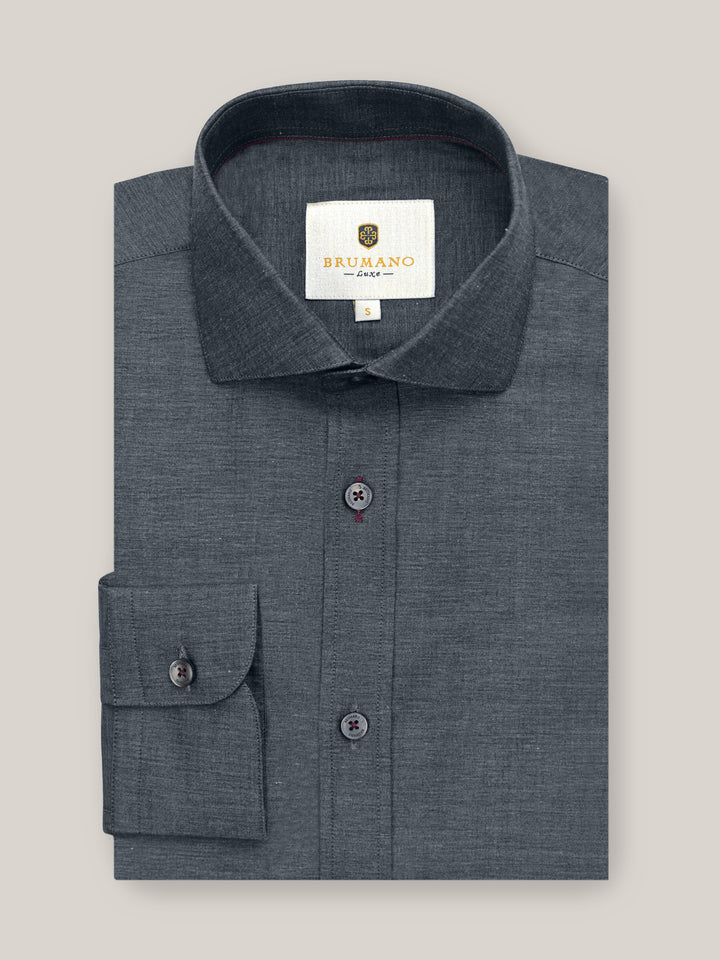 Dark Grey Melange Formal Shirt Brumano Pakistan