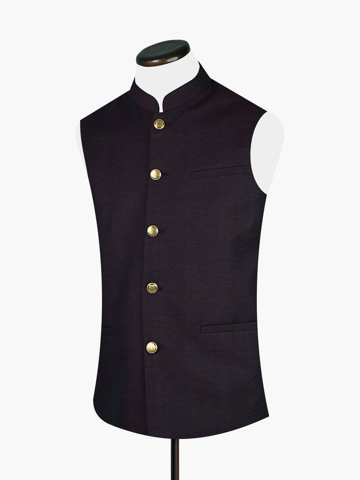 Dark Maroon Melange Waistcoat Brumano Pakistan