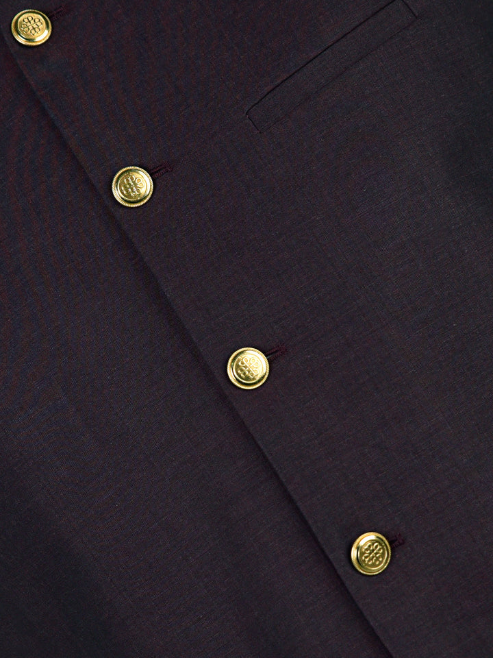 Dark Maroon Melange Waistcoat Brumano Pakistan