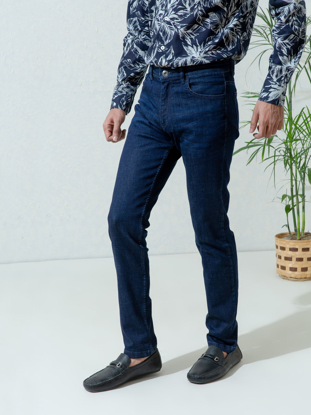 Dark Washed Navy Blue Slimfit Jeans Brumano Pakistan