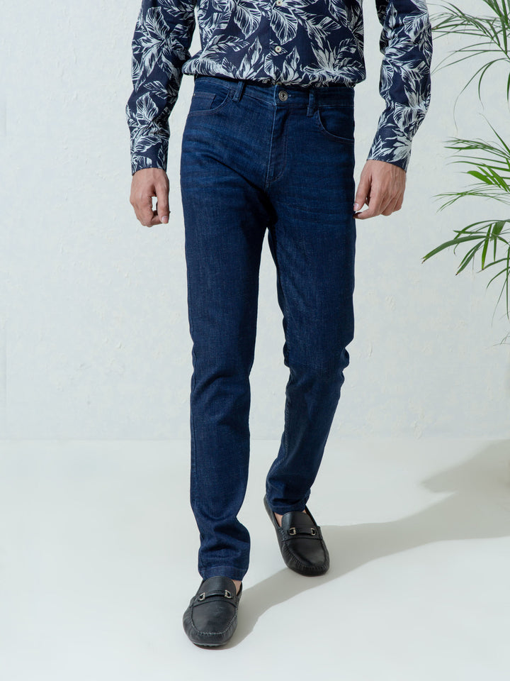 Dark Washed Navy Blue Slimfit Jeans Brumano Pakistan