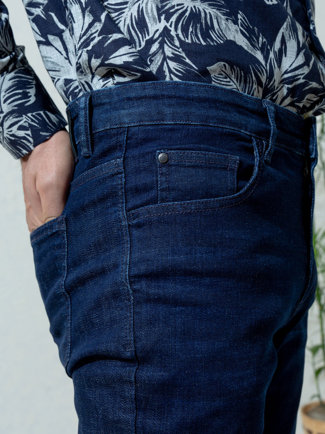 Dark Washed Navy Blue Slimfit Jeans Brumano Pakistan