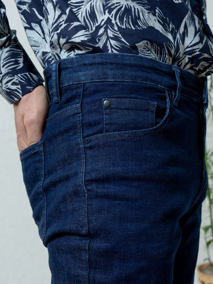 Dark Washed Navy Blue Slimfit Jeans Brumano Pakistan