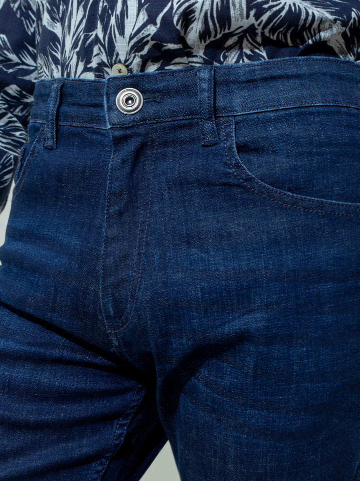 Dark Washed Navy Blue Slimfit Jeans Brumano Pakistan