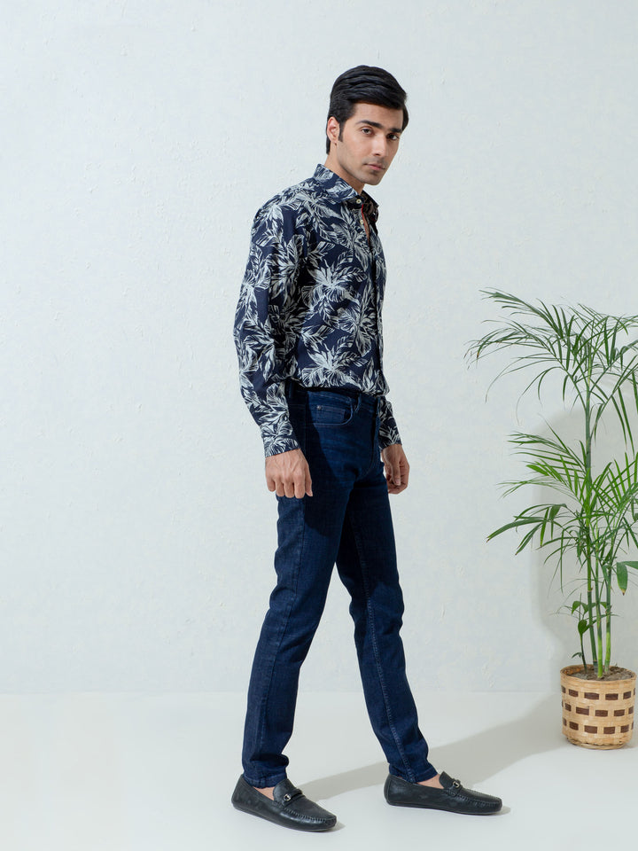 Dark Washed Navy Blue Slimfit Jeans Brumano Pakistan