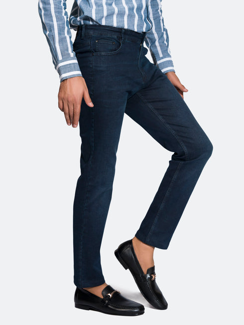 Dark Blue Slimfit Micro Modal Jeans Brumano Pakistan 