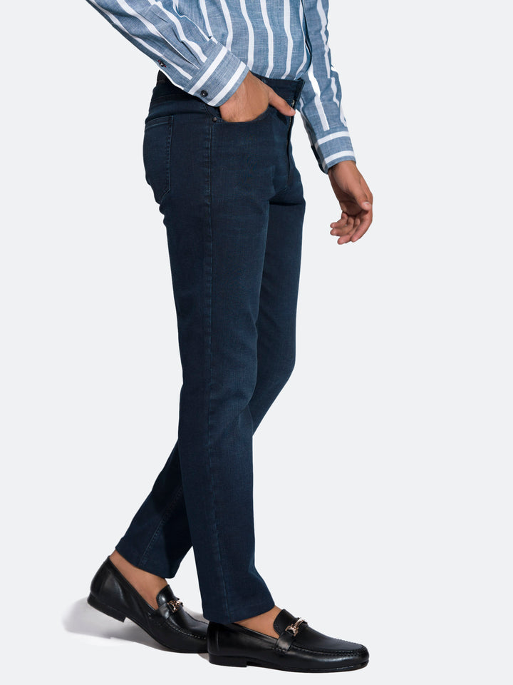 Dark Blue Slimfit Micro Modal Jeans Brumano Pakistan 