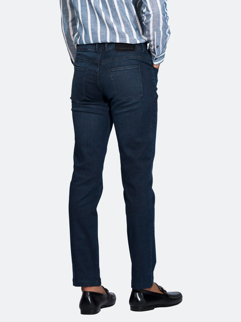 Dark Blue Slimfit Micro Modal Jeans Brumano Pakistan 