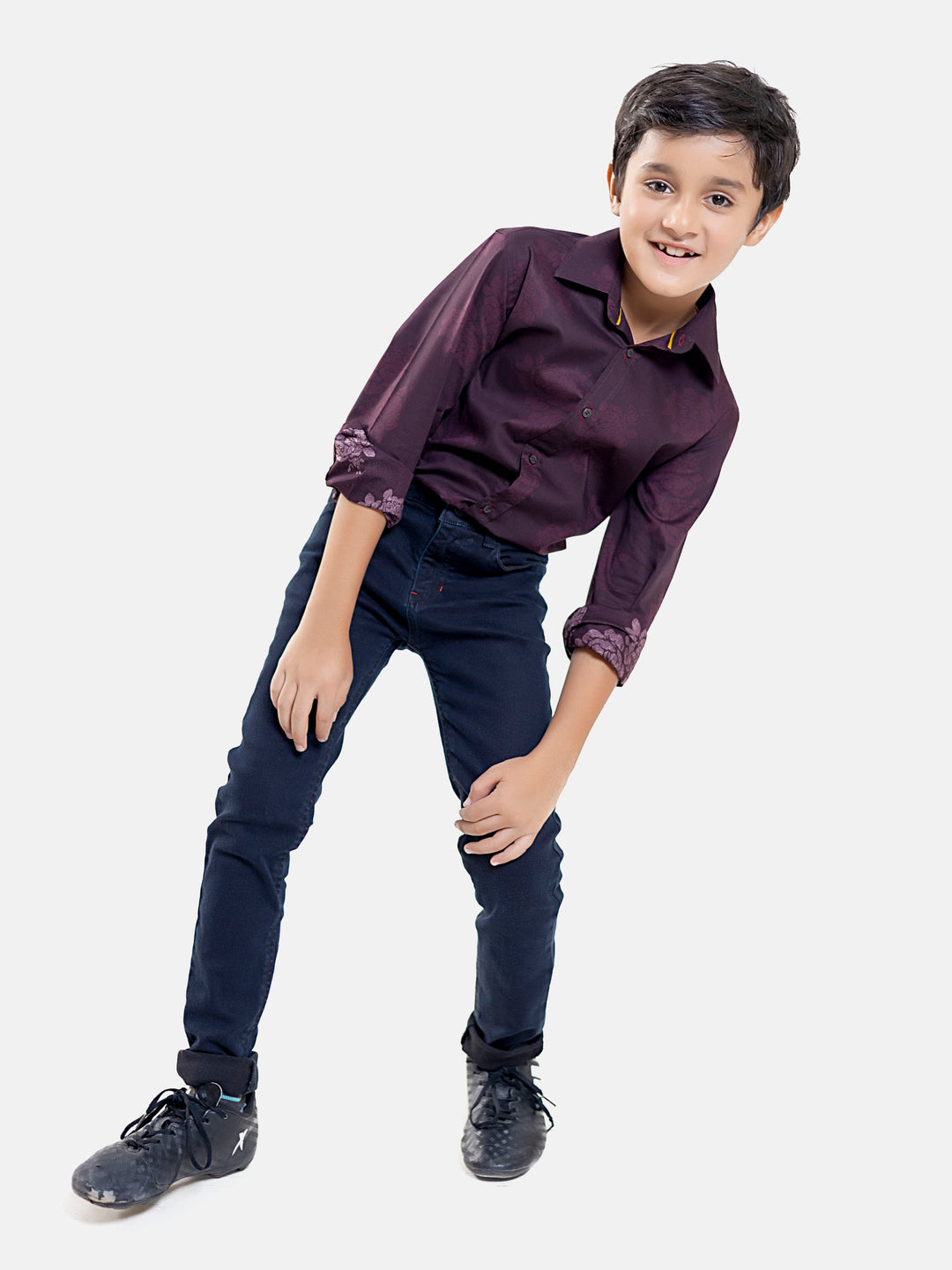 Dark Burgundy Printed Casual Shirt Brumano Pakistan