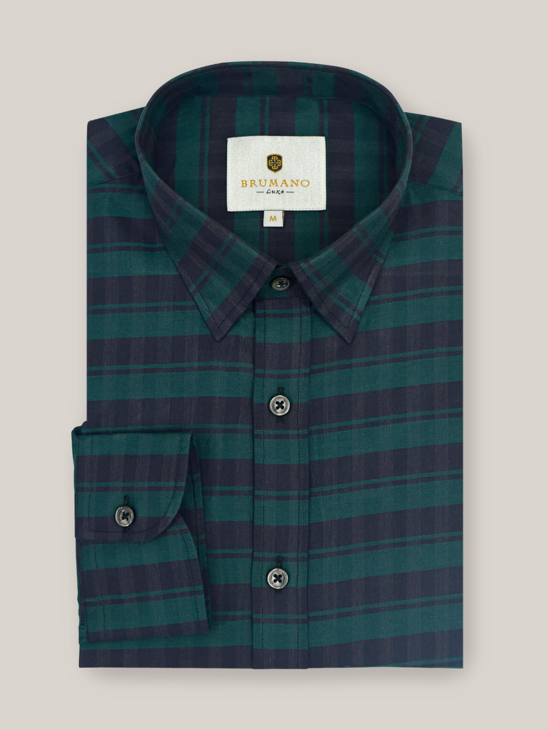 Dark Green & Black Horizontal Striped Shirt Brumano Pakistan