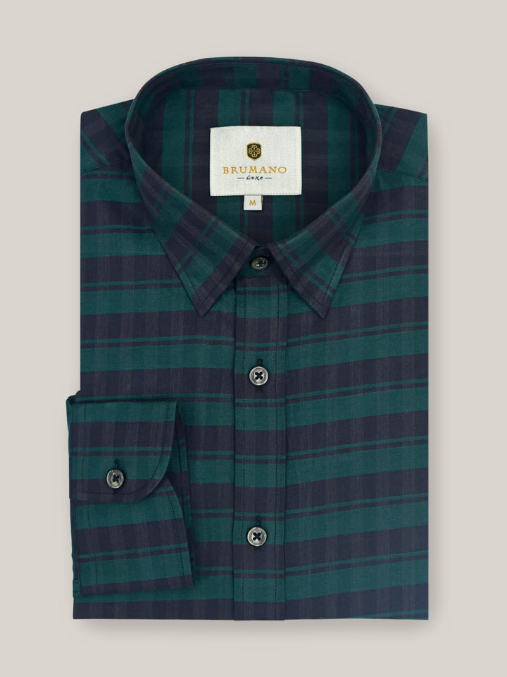 Dark Green & Black Horizontal Striped Shirt Brumano Pakistan