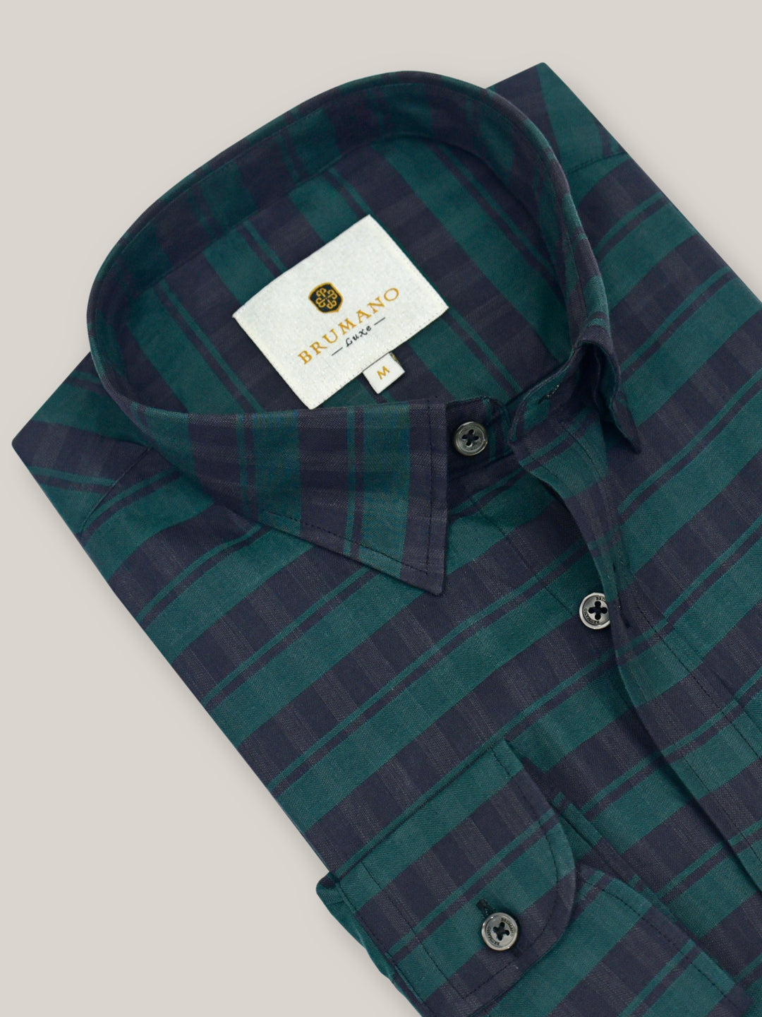Dark Green & Black Horizontal Striped Shirt Brumano Pakistan