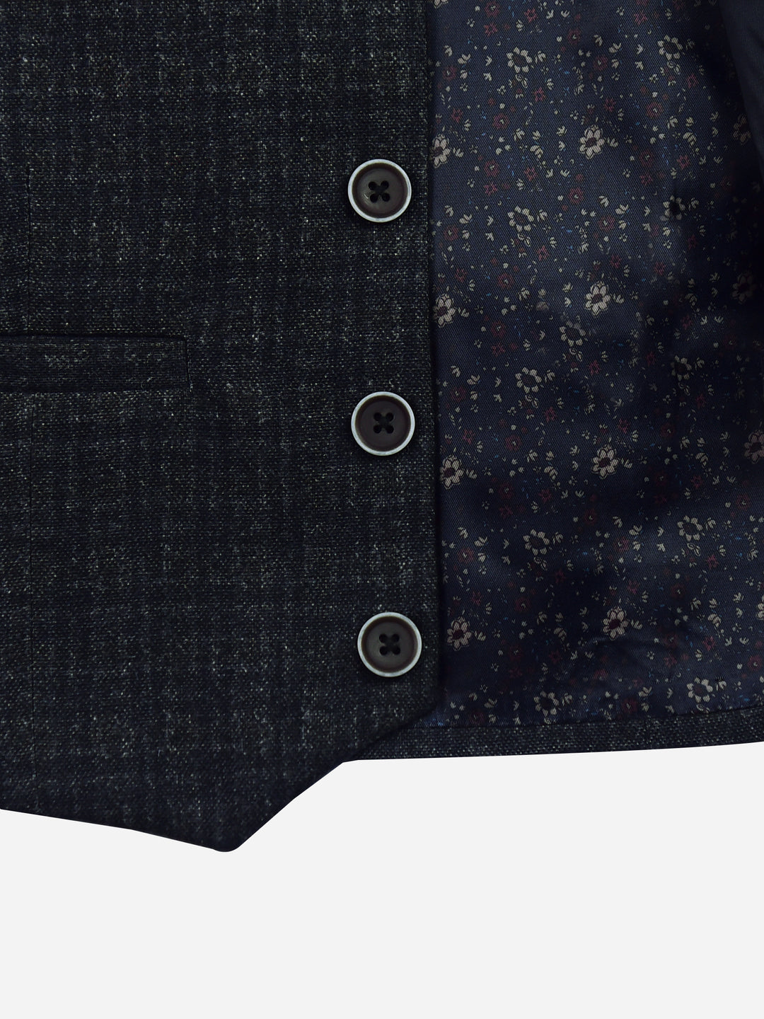 Dark Grey Checkered Suit Vest With Bow Brumano Pakistan