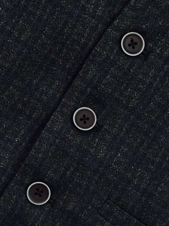 Dark Grey Checkered Suit Vest With Bow Brumano Pakistan