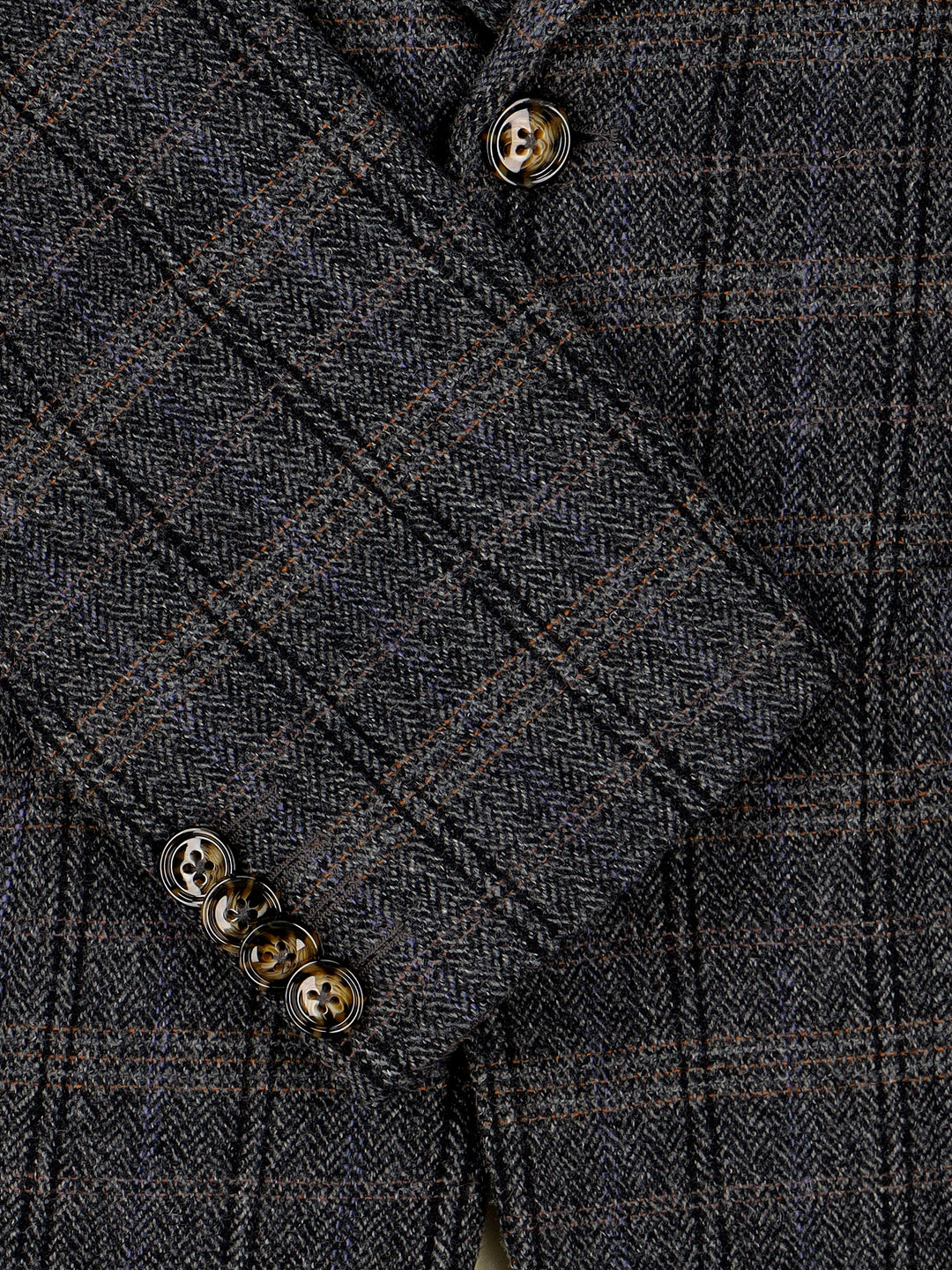Dark Grey Checkered Wool Cashmere Blazer - Sartoria Brumano pakistan