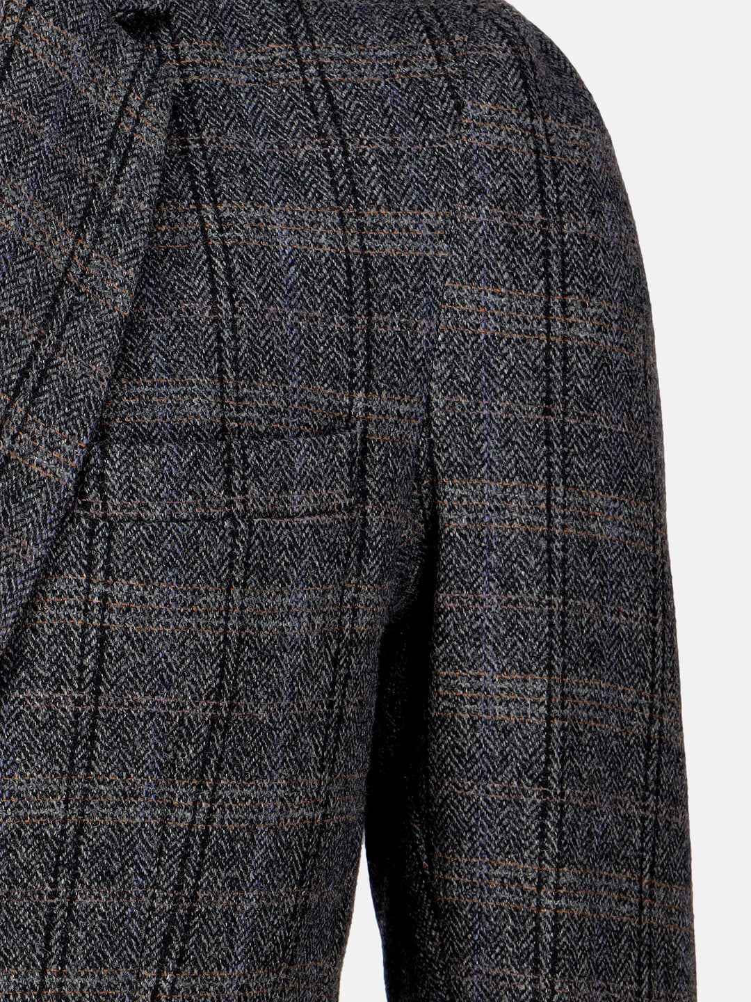 Dark Grey Checkered Wool Cashmere Blazer - Sartoria Brumano pakistan