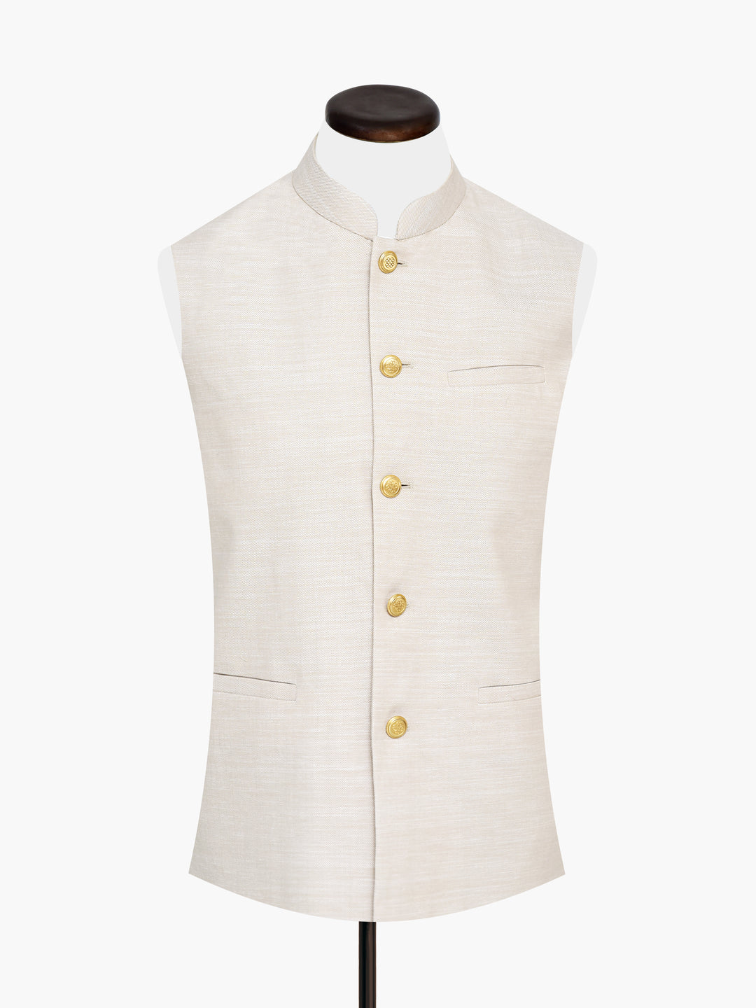 Ecru Beige Textured Waistcoat Brumano Pakistan
