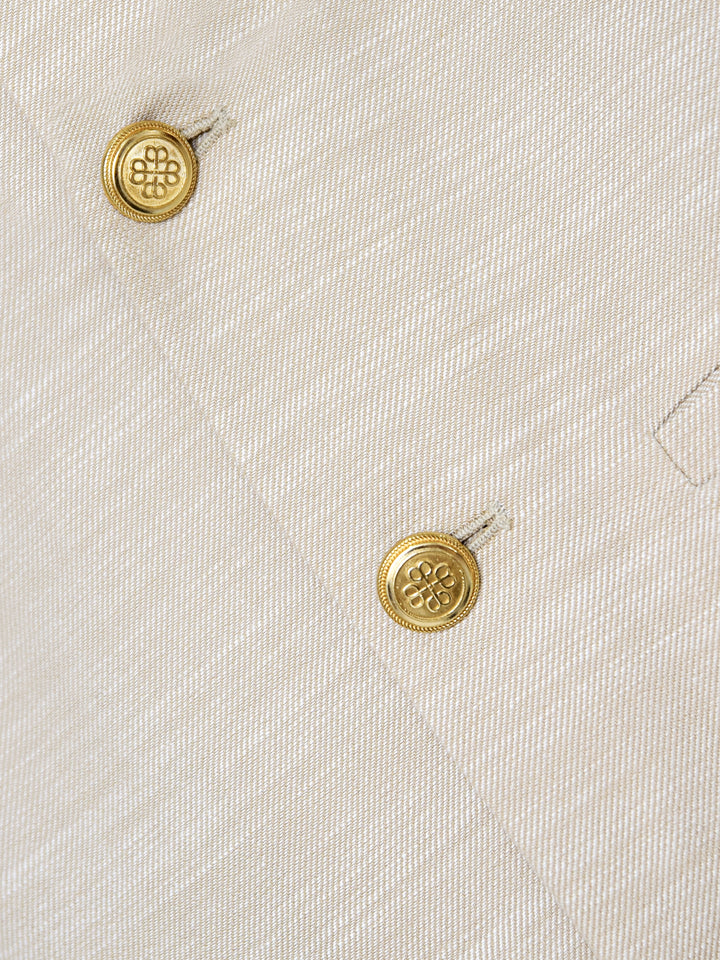 Ecru Beige Textured Waistcoat Brumano Pakistan