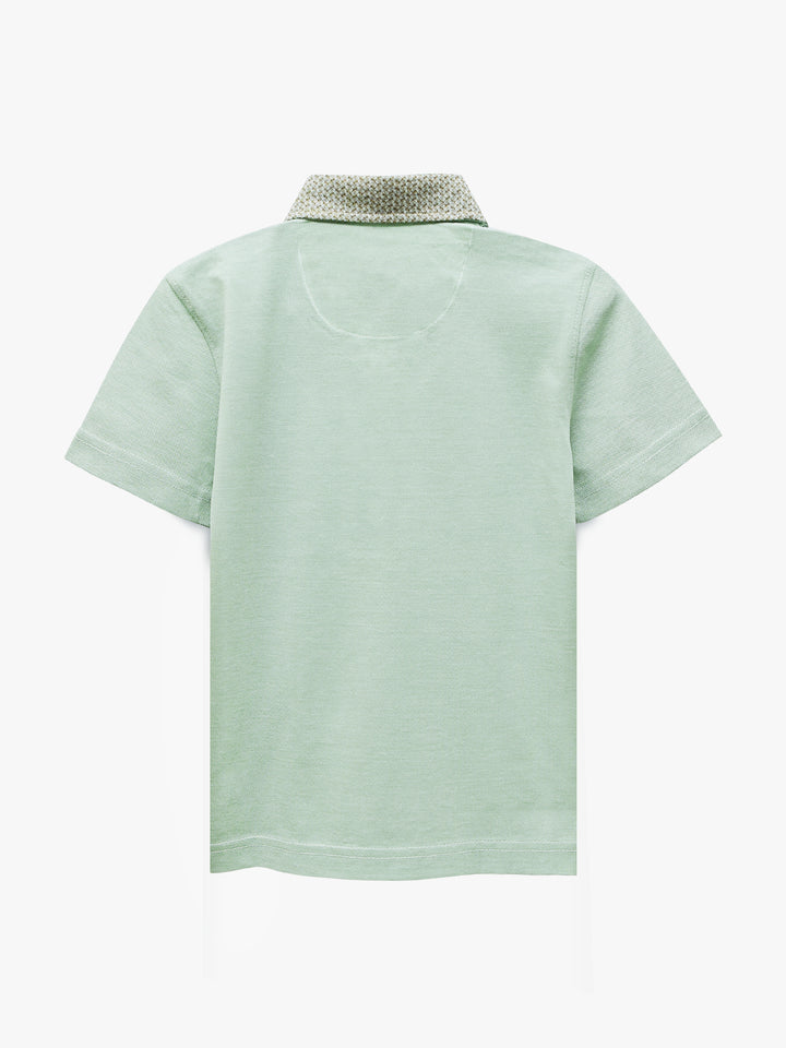 Green Dobby Casual Polo With Contrasting Collar Brumano Pakistan