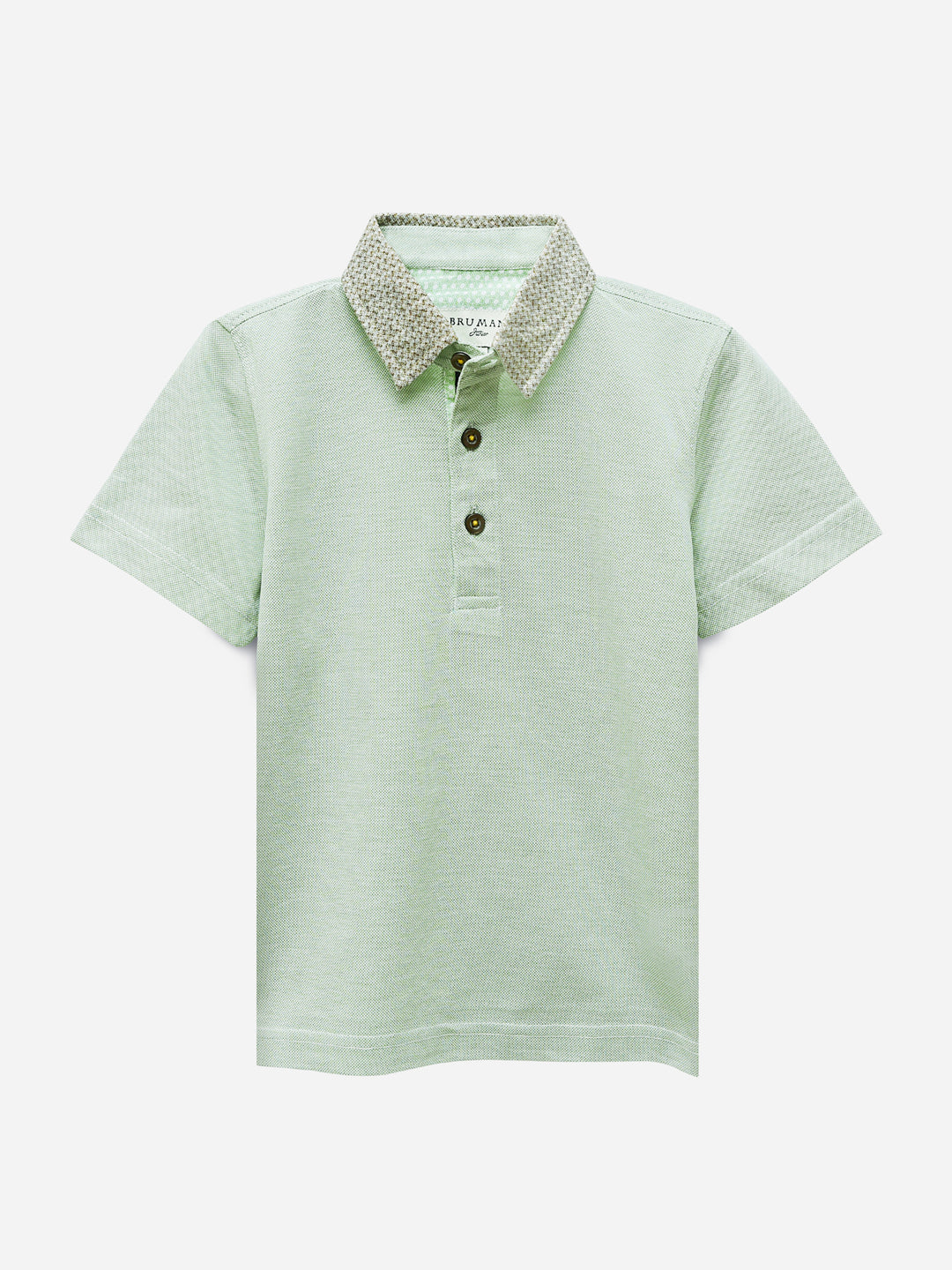 Green Dobby Casual Polo With Contrasting Collar Brumano Pakistan