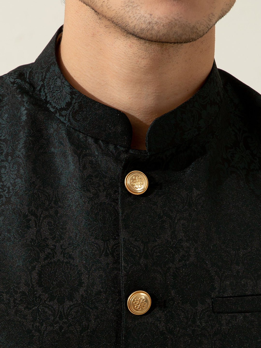 Green Floral Patterned Waistcoat Brumano Pakistan