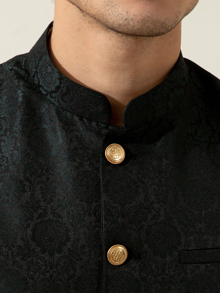 Green Floral Patterned Waistcoat Brumano Pakistan