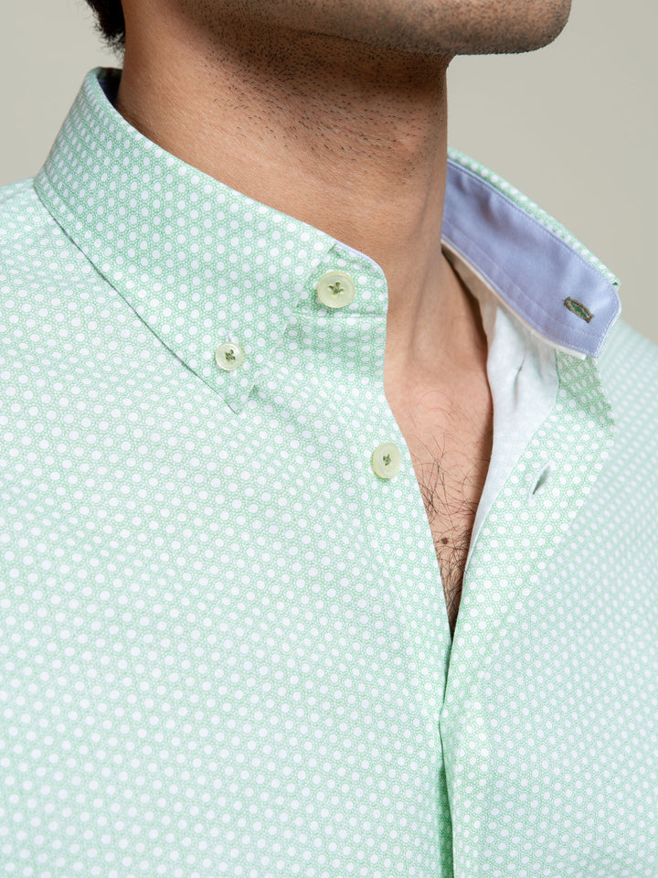 Green Geo Printed Shirt Brumano Pakistan