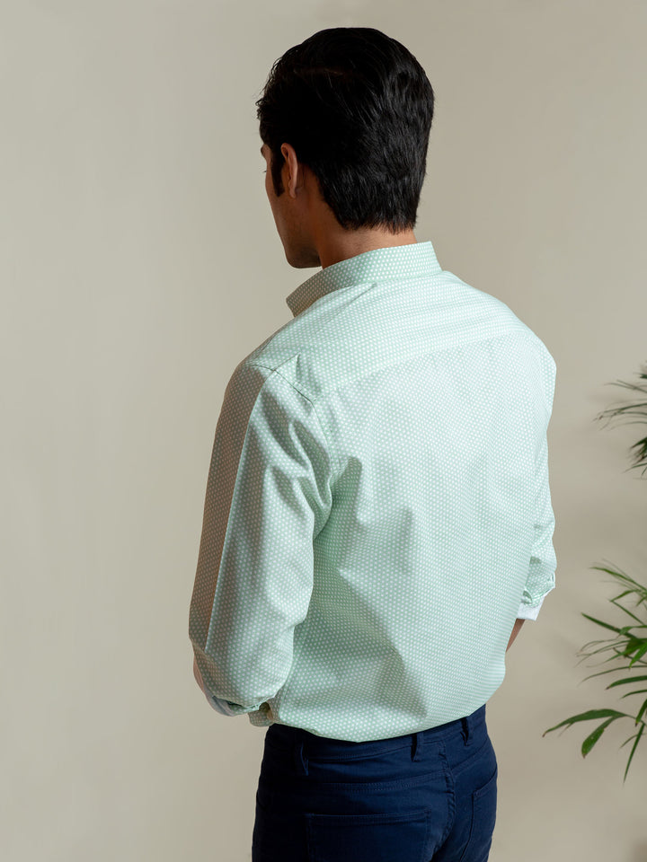 Green Geo Printed Shirt Brumano Pakistan