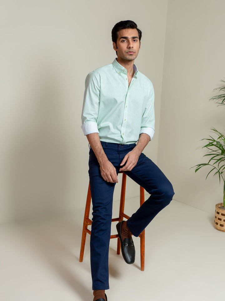 Green Geo Printed Shirt Brumano Pakistan
