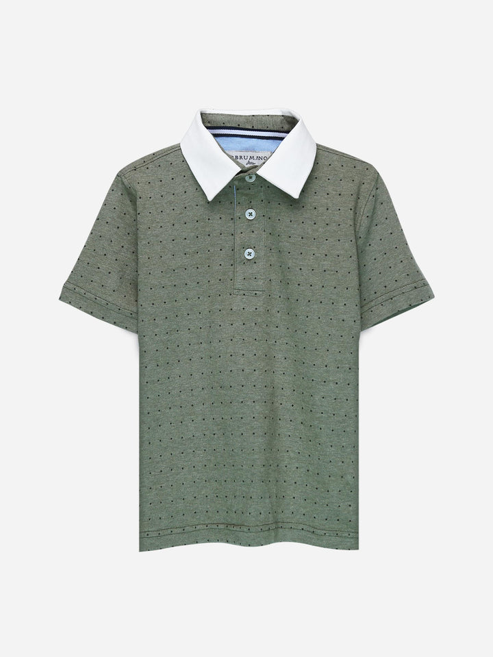 Green Polka Dot Polo Shirt Brumnao Pakistan