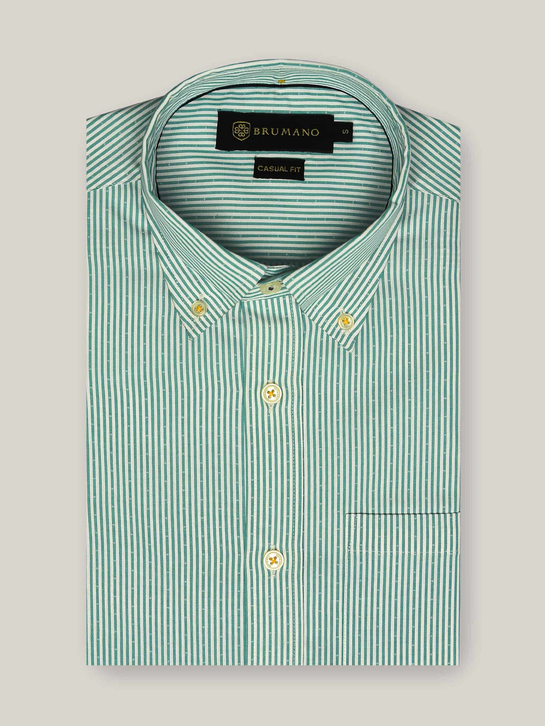Green Striped Button Down Shirt Brumano Pakistan