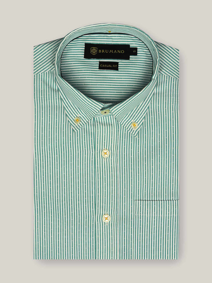 Green Striped Button Down Shirt Brumano Pakistan