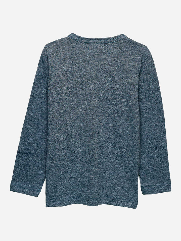 Blue Marl Full Sleeve T-Shirt With Contrasting Pocket Brumano Pakistan