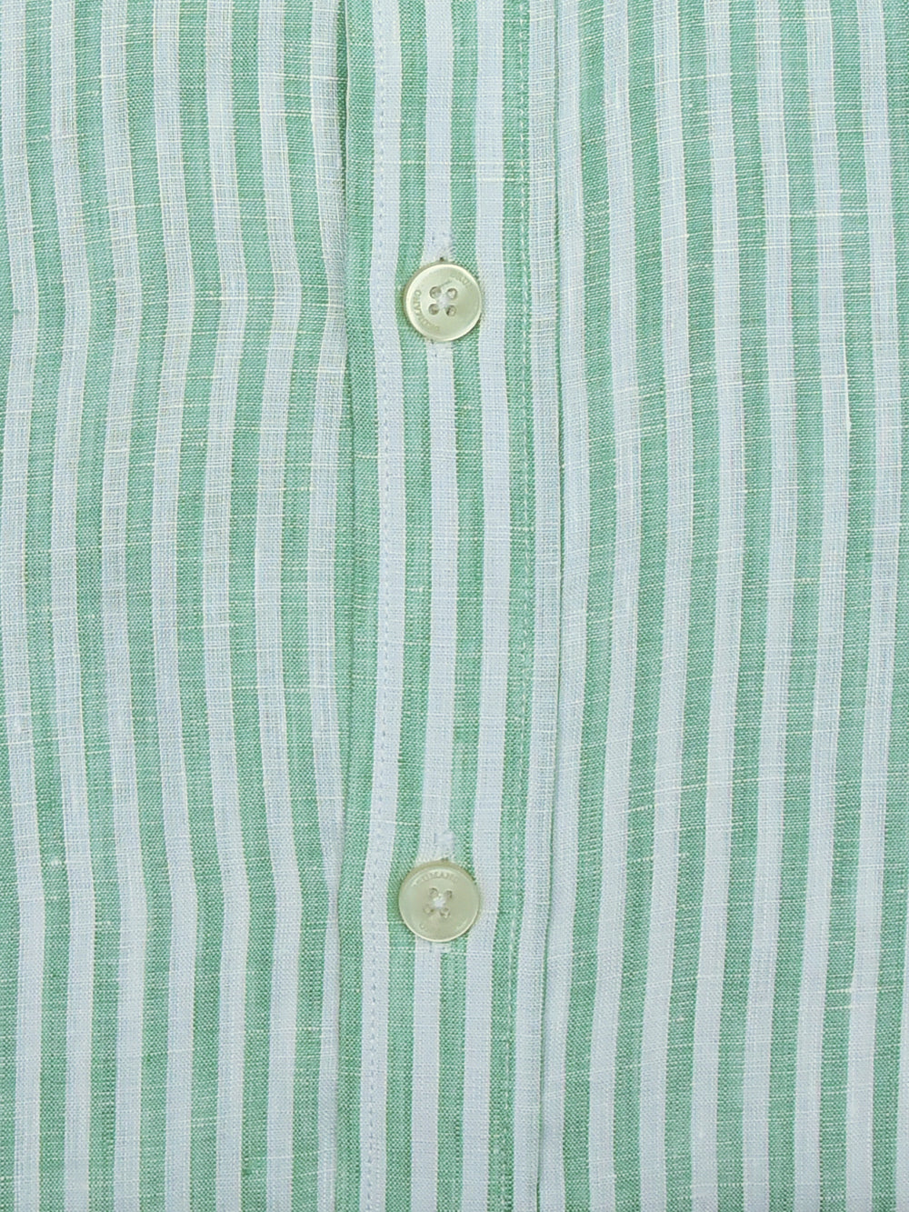 Green 100% Linen Striped Shirt