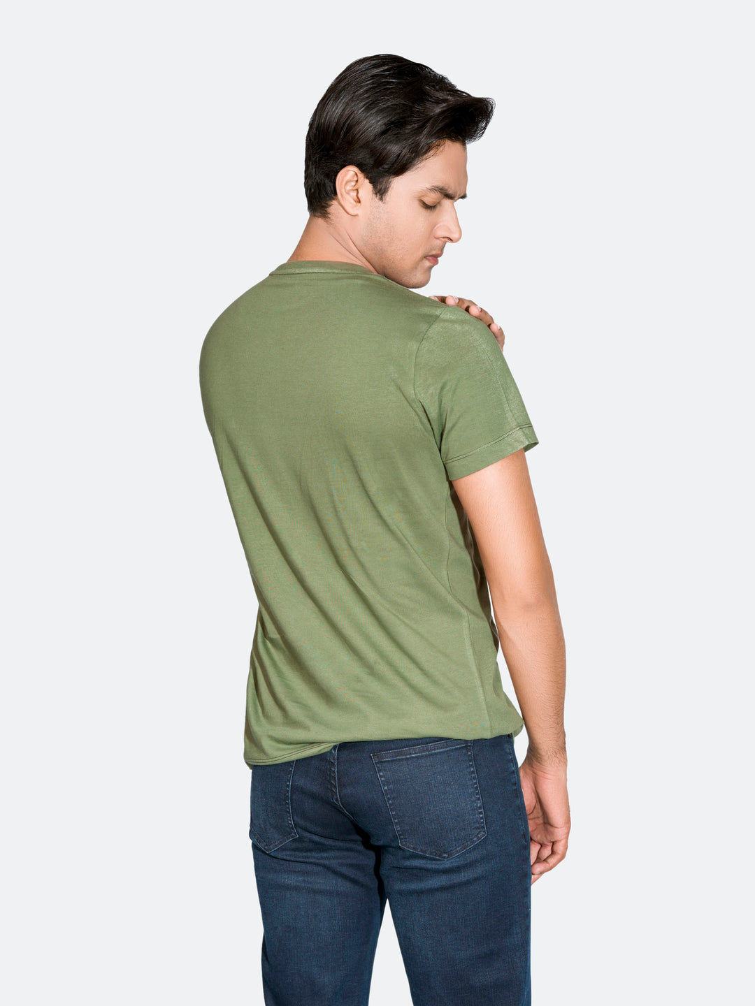Green Crew Neck T-Shirt With Pocket Brumano Pakistan