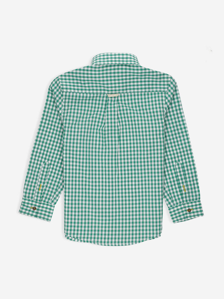 Green Gingham Casual Long Sleeve Shirt Brumano Pakistan