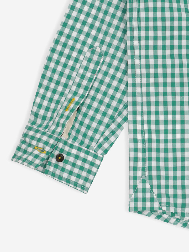 Green Gingham Casual Long Sleeve Shirt Brumano Pakistan